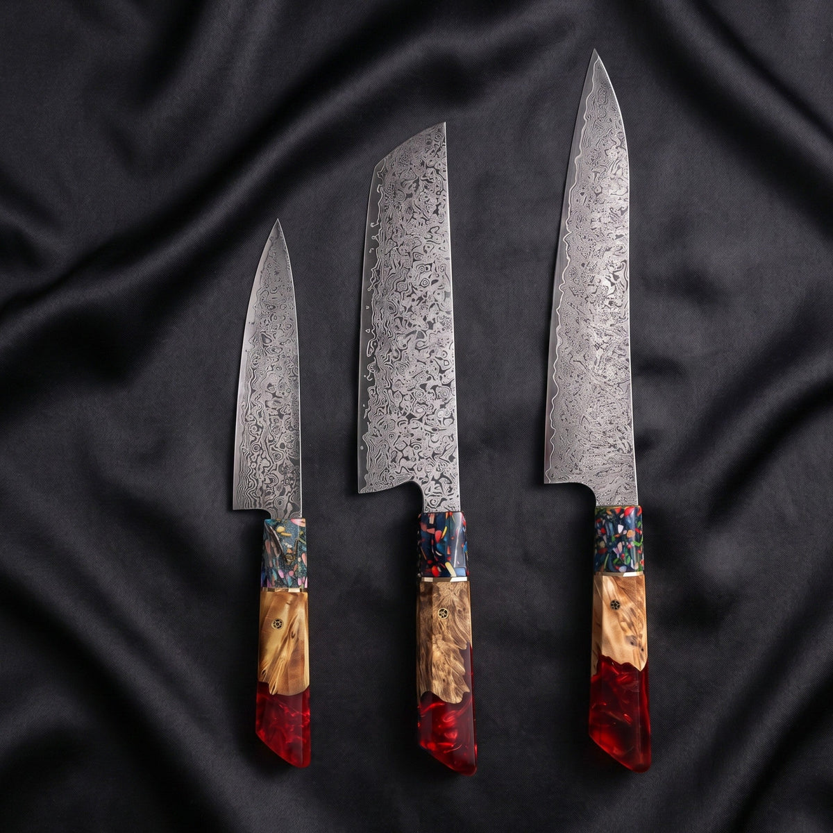 Saiun Knife Trio (Gyuto, Nakiri & Utility)