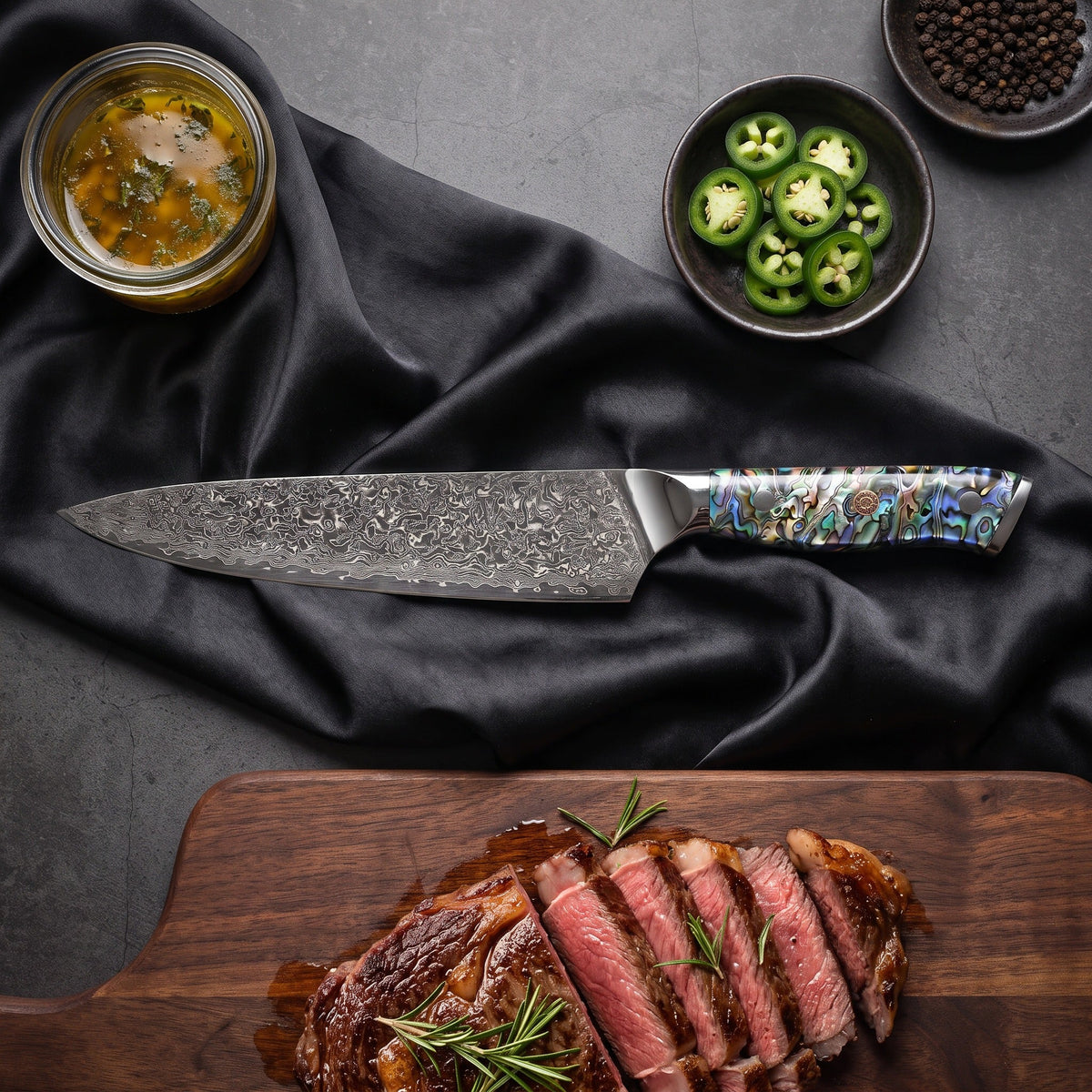 Shizuku Damascus Knife Set